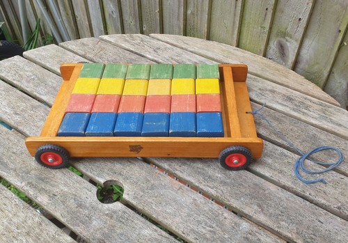 Vintage wooden toy pull - vintage, along