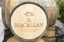 Macallan Scotch Whisky Barrel Lid/Head with Outside Metal Ring and Staves