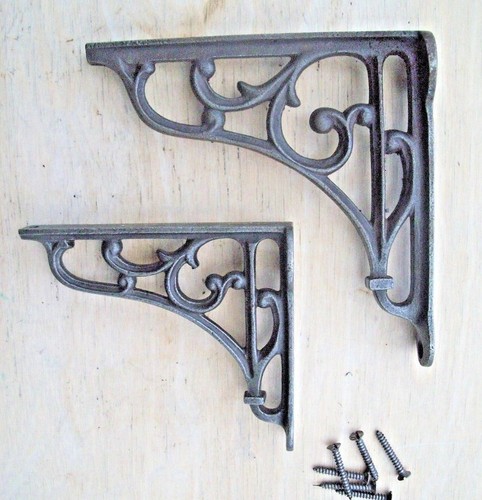 Antique cast iron scroll shelf - antique,