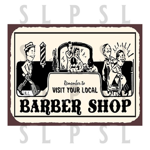 Barber shop retro metal - shop,