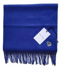 PAUL SMITH Scarf Zebra Royal Blue Pure Lambswool Made in UK