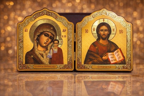 Orthodox wooden triptych - orthodox, icon