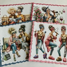 CRAFT  ROOM CLEAR OUT 4 HANDMADE  CARD TOPPERS (N82)