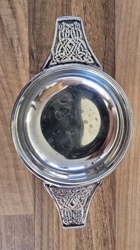 Vintage pewter scottish quaich - pewter,