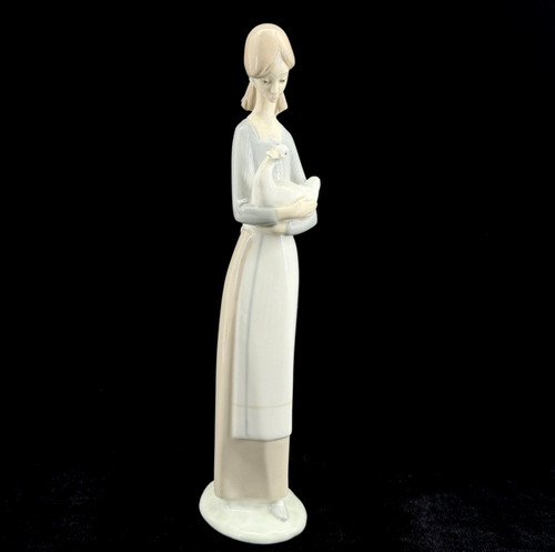 Lladro nao girl holding - a,