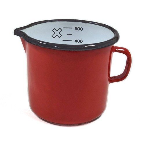 Vintage red enamel measuring - red,