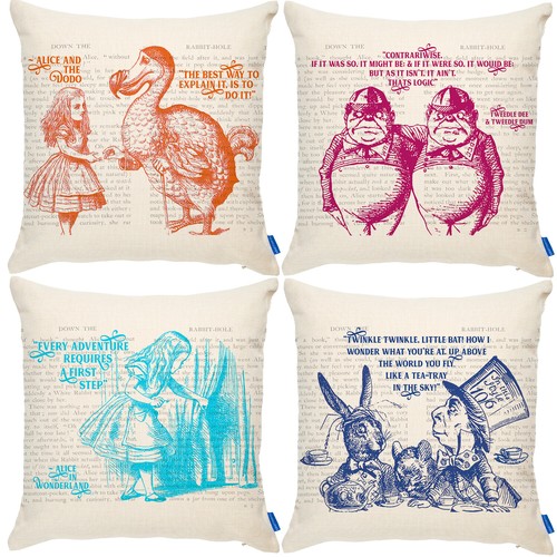 Alice cushion cover - alice, hatter
