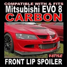 Carbon V-Style Front Lip Spoiler Splitter "Fits" Mitsubishi Evo EVOLUTION 8 