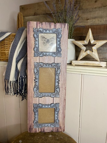 Shabby chic triple photo frame - chic,