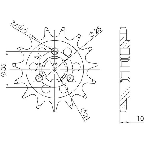 Sprocket pitch 525 z - 525,
