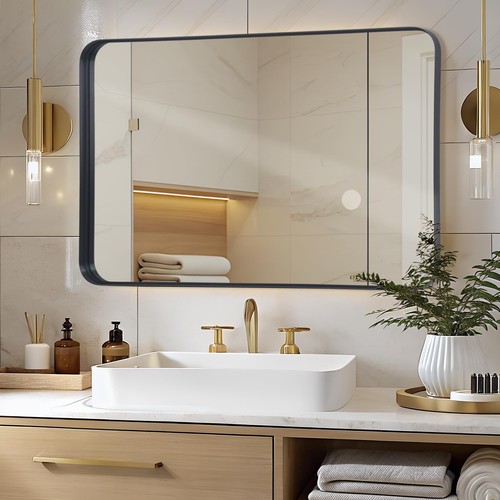 Rectangle mirror with black - mirror,