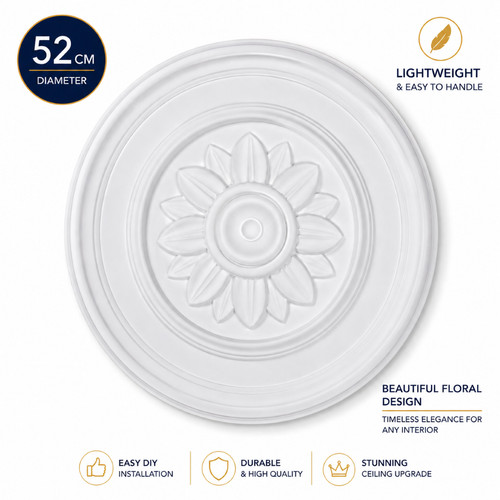Floral ceiling rose 52cm - ceiling,