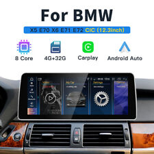 12.3" Android Car GPS Stereo 8Core Carplay GPS For BMW X5 E70 X6 E71 2010-13 CIC