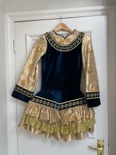 Unused blue and gold irish dancing dress XS & Smaller