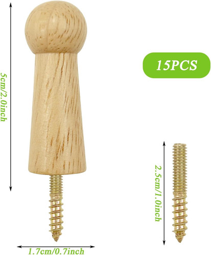 15pcs wooden coat pegs - 15pcs,