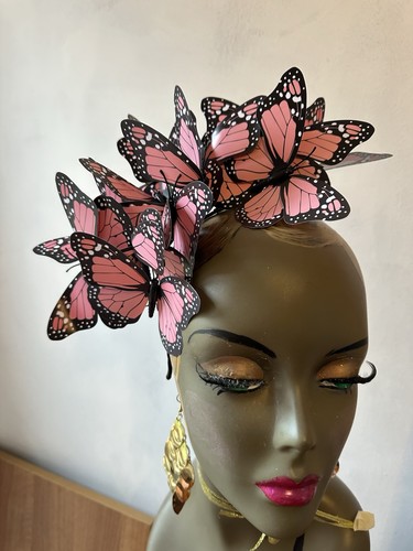 Pink fascinator with - pink,