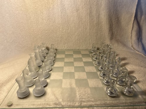 Frosted glass chess board - glass, set