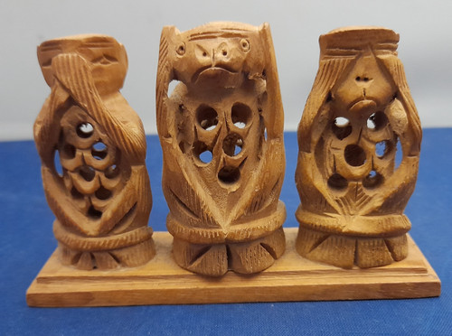 Three wise monkeys - three, vintage