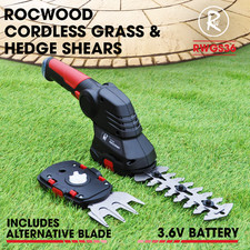 Grass Shears 2 In 1 Garden Electric Cordless Hedge Trimmer Shrub RocwooD 3.6V