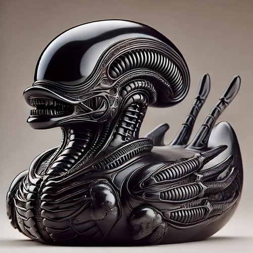 Alien duck resin - resin, statue