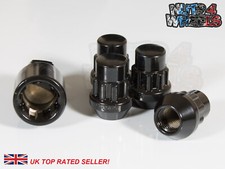 4 x Black Locking Wheel Nuts M12x1.5 Fits Ford Mondeo Zetec S ST220 ST24 V6 TDCI