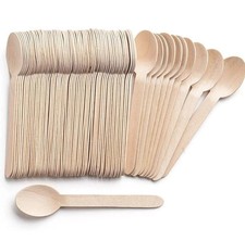 Wooden Disposable Spoons, Eco Friendly Biodegradable Compostable 16.5cm Cutlery
