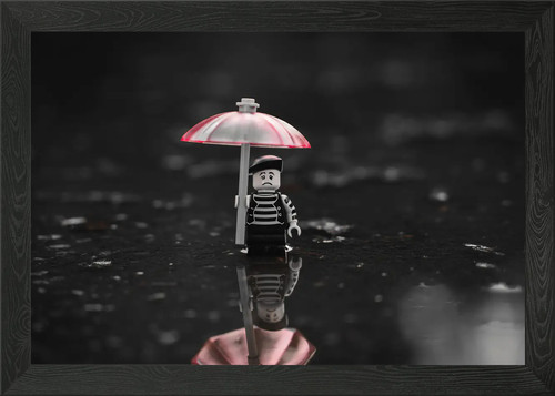 Lego figure with umbrella - with,