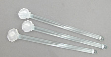 Vintage 3 Nautical Seashell Swizzle Sticks Cocktail Stirrers Frosted Glass 6" D6
