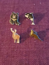 A/ Rspb Wildlife Pin Badges, Otter,bear,whale,stag