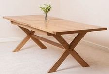 Vermont 200 - 240 cm Large Oak Extending Dining Table for 6 - 8 People