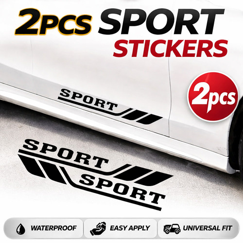 Black sport car decal - black,