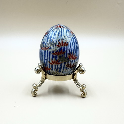 Vintage blue cloisonné egg - blue,
