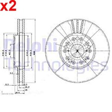 2X Brake Disc DELPHI Fits