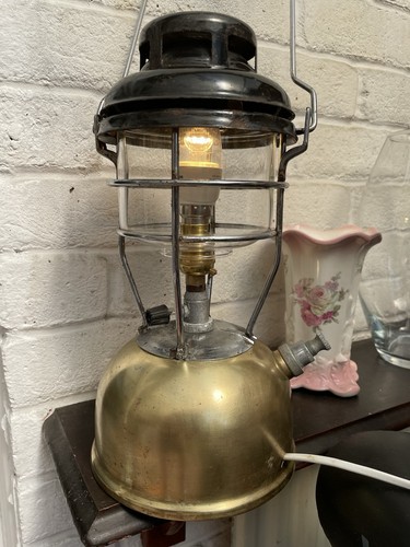 Brass tilly lamp converted - brass,