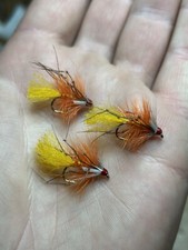 Eiretroutflies X3 Orange Ghost George Hopper Variant Trout Fly Size 10.