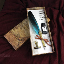 Quill Pen, Handcrafted Quill Pen and Ink Set, Antique Dip Feather Pen Se