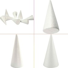 Versatile Lightweight Polystyrene Styrofoam Craft Cones 11 to 35cm Long Choose