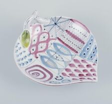 Stig Lindberg for Gustavsberg Studio.  Bowl with leaf-shaped handle,  1940s