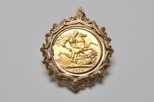 1976 gold full - sovereign, 9ct