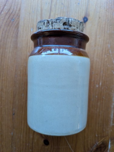 Vintage stoneware jar 14cm - jar.,