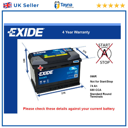 Car battery eb741 exide - car,