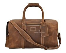 HOLDALL Large Duffel Weekend Bag Vintage CRAZY HORSE LEATHER Travel Gym Luggage