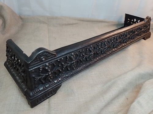 Antique cast iron fire fender - iron,