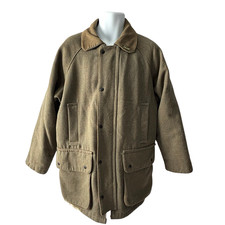 Bronte Men's Large Green Tweed Shooting Jacket Wool Field Coat Handwarmers UK