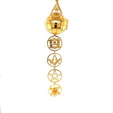 Masonic folding ladder Orb - 925 Solid Silver Gold plated Freemason Orbs