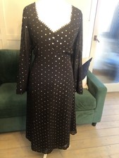 Monsoon Black Sequin Midi Evening Party Dress Size 20