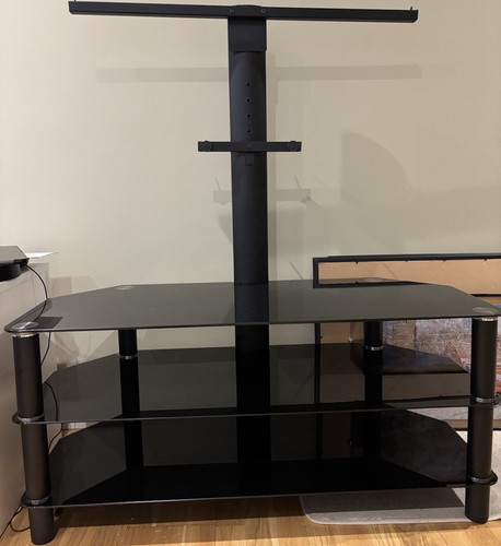 Black glass stand base with - tv,