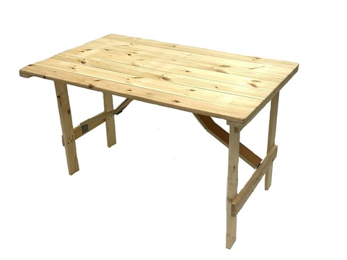Folding wooden trestle table - folding,