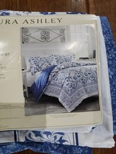 Laura Ashley Charlotte China Blue Duvet Cover Set Twin NEW