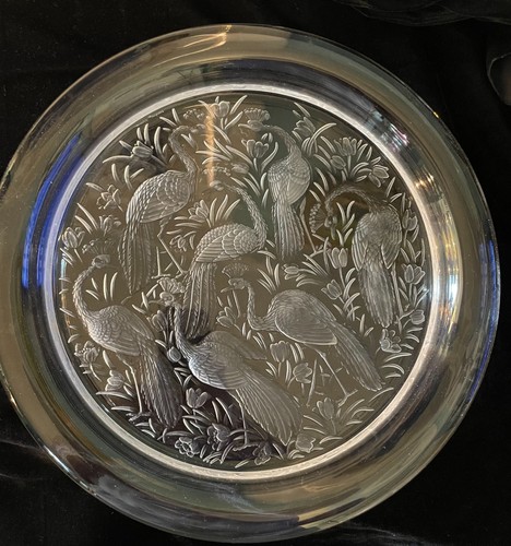 Rare lalique peacock - rare, plateau